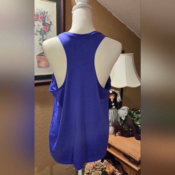 TWO - Athletic Works T back tanks, one purple and orange. Size Large - Picture 2 of 6